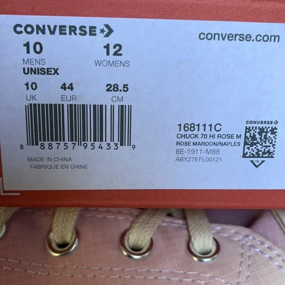 Converse Chuck Taylor 70 Hi Rose Maroon/Naples MEN`S - Picture 16 of 16